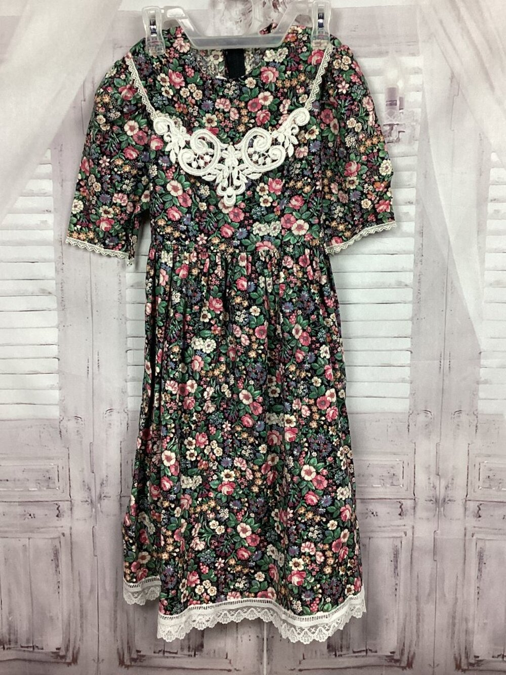 Vintage Jessica McClintock Dress Floral Maxi 90s 8